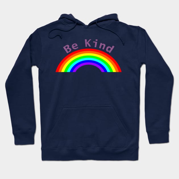 Purple Be Kind Rainbow of Kindness Hoodie by ellenhenryart